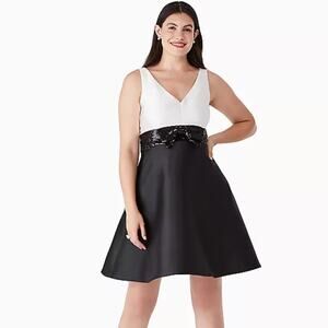 Kate Spade Sequin Bow Fit-and-Flare Dress sz 2